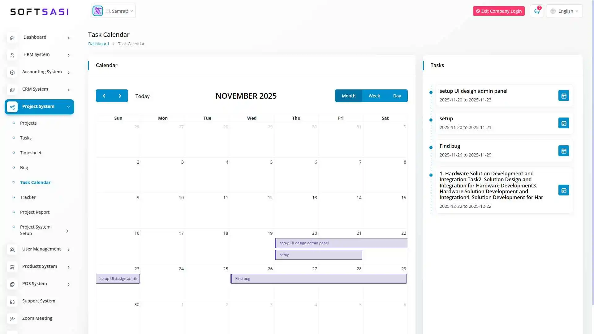 Task Calendar